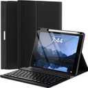 OYEEICE Keyboard Case for iPad 9.7 inch 6th/ 5th Gen 2018/2017 - Wireless Detachable Keyboard, Smart Folio Cover with Pen Holder for iPad Air 2nd 2014 - Black