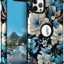 PIXIU Unique Flower Pattern Compatible with iPhone 12/12 Pro 6.1 inch case, Heavy Duty Dual Layer Shockproof Full-Body Protective Sturdy Hybrid Cute Rugged Case for Women,Girls,Kids