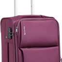 Hanke Softside Expandable 20 Inch Carry On Luggage with Wheels Airline Approved, TSA Luggage Lightweight Rolling Suitcases for Travel Carry On Bag(Purple)