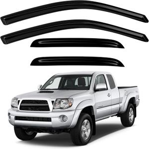 4PC Rain Guards for 2005-2015 Toyota Tacoma Window Visors Sun Shades Wind Vent Deflector