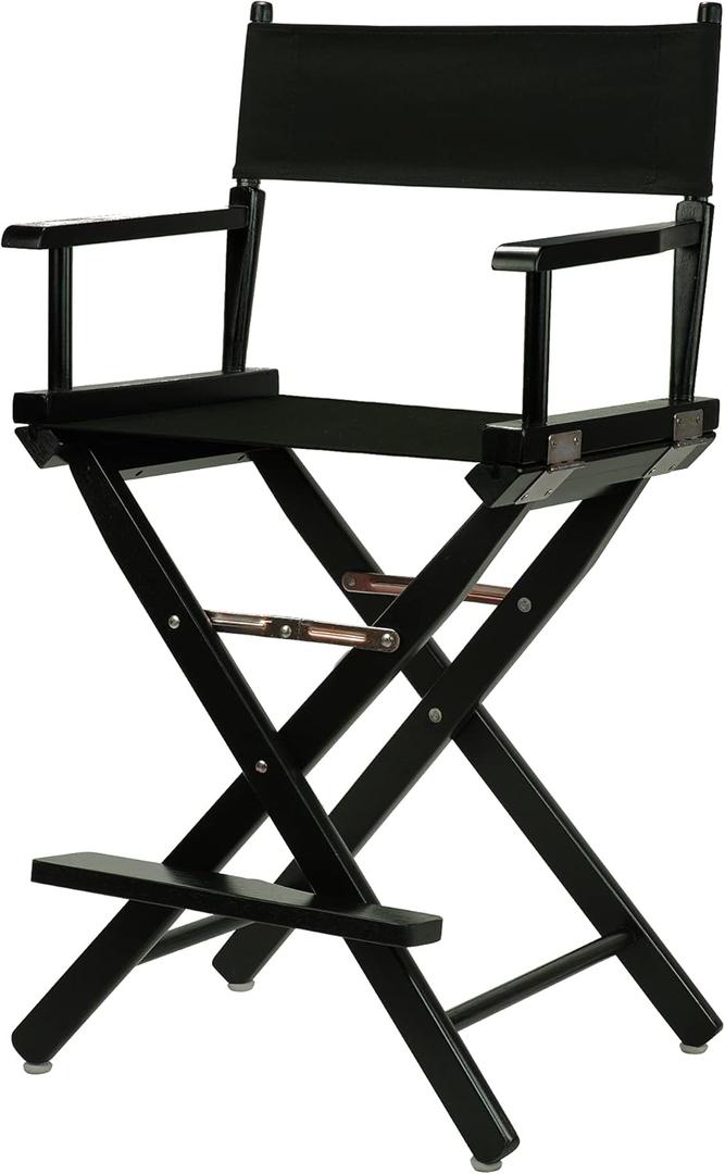 24" Director's Chair Black Frame-Black Canvas, 24" - Counter Height