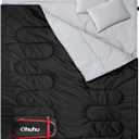 Ohuhu Double Sleeping Bag: Queen Size 2 Person 3 Season for Warm & Cold Weather Camping Sleeping Bag with 2 Pillows, Large Size 87'' x 60'' Waterproof Lightweight (Black)