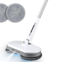 Cordless Electric Mop, Dual Motor Powerful Spin Mop 2000 mAh, Floor Polisher,1H Rechargeable Power Mops with LED Light/Water Sprayer, Electric Mops for Floor Cleaning for Hardwood, Tile, Rotate 180°