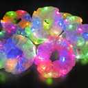 10Pcs Light Up Scrunchies Party Favor, Gifts for Mother Girls, LED Scrunchy Hair Ties for Women Hair 80s, Glow in the Dark Party Supplies Festival Rave Accessories for Neon Glow Party