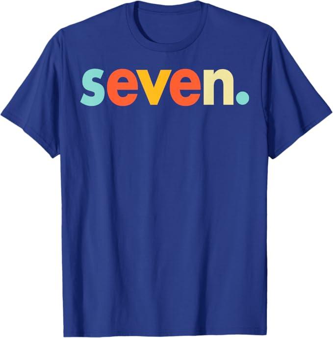 7th Birthday Party Seven Years Old Birthday Boys Girls T-Shirt Small