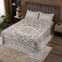 Erosebridal Quilt Twin, Boho Exotic Bedspread, Retro Grey Orange Floral Bohemian Tribal Coverlet, Vintage Antique Damask Medallion Egyptian Bedroom Decor Quilted