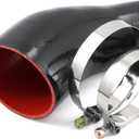 45 Degree ID 3 to 4 inches Elbow Silicone Reducer Coupler Hose 4 Ply Polyester Reinforcement with 2 Steel T Clamps for Intercooler Turbo Intake Pipe