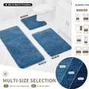 Bathroom Rugs Non Slip Washable 32x20, Ultra Thick Soft Microfiber Absorbent Bath Mats, High Density Foam Latex Non Slip Backing Bath Rugs, Fluffy Floor Carpet for Tub&Shower, Blue