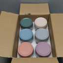 6 Pack Overnight Oats Containers with Lids, 16oz Wide Mouth Mason Jars, Suger Bowls, Glass Food Containers with Airtight Lids for Overnight Oats Jars for Yogurt, Meal Prep, Chia Pudding (Mixed Color)