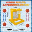 Pool Toys for Kids & Adults, 2-in-1 Pool Basketball Game & Dart Board Game Set, Pool Party Games for Kids Ages 6+ and Adults, Family Backyard Pool Games