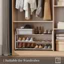 Expandable Shoe Rack, 3-Tier Metal Small Shoe Rack, Adjustable Shoes Organizer, Storage Shelf for Closet, Entryway, White