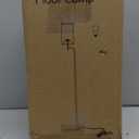 Modern Floor Lamps with 3 Color Temperatures, Minimalist Pole Lamp with Square Linen Shade & Flat Base for Living Room, Bedroom, Office or Kids Room (White)