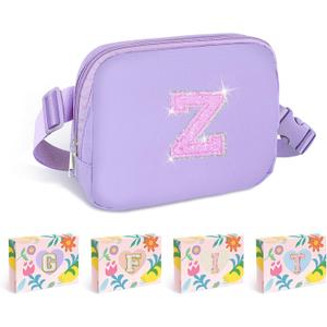 COSHAYSOO Purple Fanny Pack for Girls Purse Crossbody Belt Bag with Initials, Personalized 6 7 8 9 10 11 12 Year Old Teen Girl Birthday Gift Ideas Christmas Gifts Preteen Tween Trendy Stuff Letter Z (Lavender)