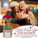 2 x Friendship Gifts for Women - Best Friend Birthday Gifts for Women - Handmade Crochet Roses, I Wish You Lived Next Door