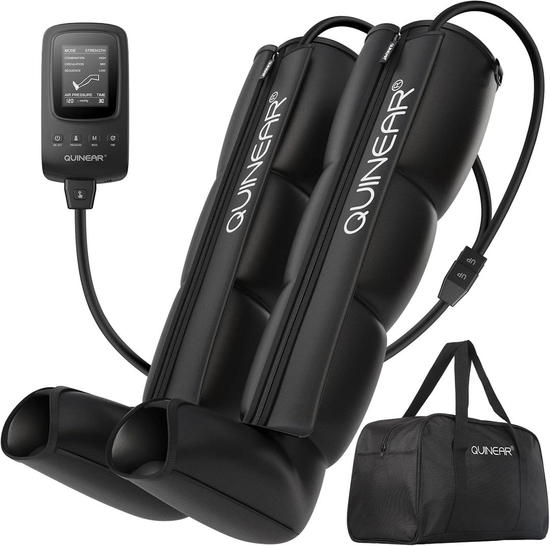 QUINEAR Air Compression Recovery System, Professional Sequential Device for Massage Therapy, Foot and Leg Recovery Boots to Improve Circulation for Athletes, FSA HSA Eligible (Small)