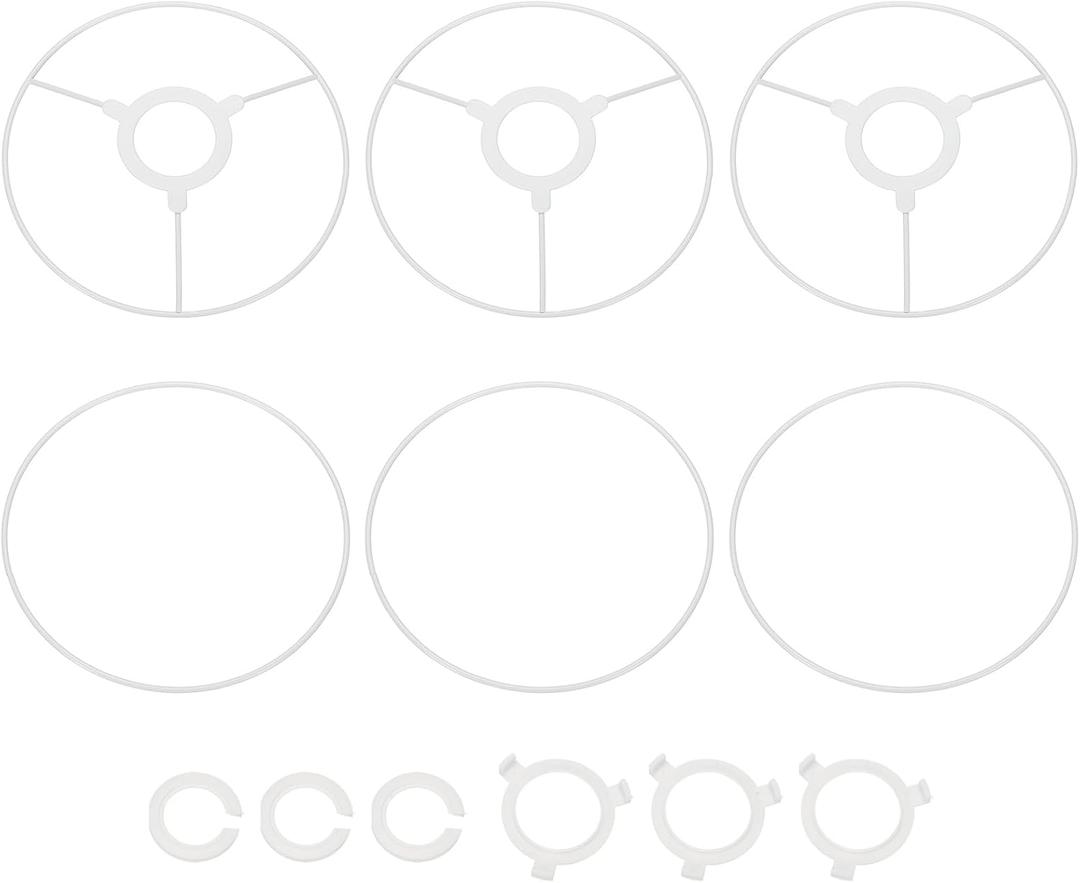 PATIKIL 7 Inch Lamp Shade Ring, 5 Pieces Lamp Shade Frame with E27 to E26 or E17 Adapter Lampshade Frame Wire for DIY Drum Lampshade Table Floor Lamp