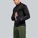 MIER Men's Outdoor Performance Tactical Polo Shirts Short and Long Sleeve, Moisture-Wicking (Black, L)