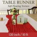 10FT Red Cheesecloth Table Runner 120 Inch Rustic Boho Gauze Cheese Cloth Table Runner for Wedding Baby Shower Bridal Shower Birthday Party Home Decorations