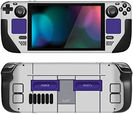 PlayVital Full Set Protective Skin Decal for Steam Deck LCD, Custom Stickers Vinyl Cover for Steam Deck OLED - Classics SNES Style