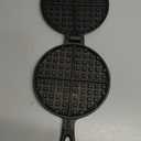 Cast Iron Waffle Maker for Stovetop or Camping Grill Two Piece Hinged Non Electric Waffle Iron Makes 7" Round Waffles
