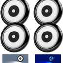 Acegoo RV LED Puck Light Camper Van 3” Overhead Ceiling Light, 12V Down Light for Motorhome Boat Truck Trailer Cars, Inbuilt Dimmer Switch & Blue Nightlight, CRI90+ (Black 5000K)