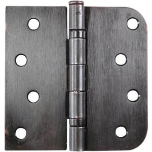 Hinge Outlet 4 Inch with 5/8 Inch Square Radius Ball Bearing Door Hinges, Heavy-Duty Steel, Removable Pin (Oil Rubbed Bronze, 2 Pack)