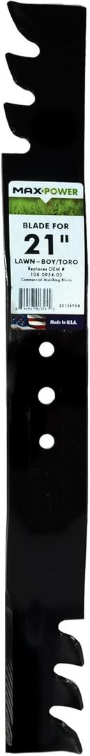 MaxPower 331387XB Commercial Mulching Blade for 21 in. Cut Toro, Exmark, Lawn Boy Mowers Replaces OEM #'s 108-0954-03, 116-4500, 133-8182-03