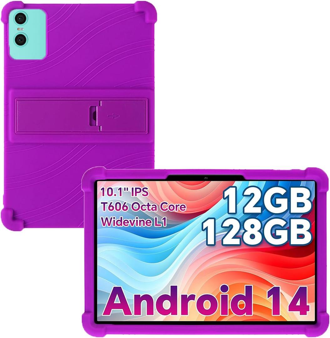 generic for ODEA A10 10 inch tablet Case,Soft Silicone Shockproof Kids Friendly for ODEA Android 14 2024 Tablet (PURPLE)