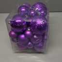 Purple Christmas Ball Ornaments Christmas Tree Decorations with Hang Rope-36pcs Shatterproof Christmas Ornaments Set with 6 Styles in 3 Sizes(Small Medium Large)