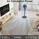 Abolee Pedestal Fan for Bedroom, 100ft Air Circulator Quiet Standing Fan, DC Motor, 4 Speeds & 4Modes, 24H Timer, 70+90Oscillation,Remote Control,Floor Fan for Bedroom Living Room Kitchen, Black
