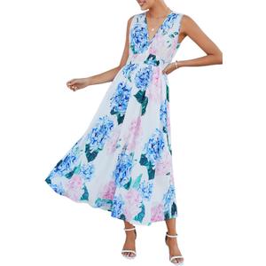 Flessibili Women's Sleeveless Floral Maxi Dress 2026 Sundresses Spring Summer Wedding Guest (S)