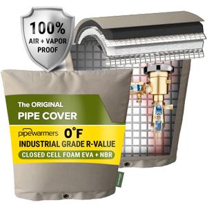 The Original Winter Pipe Insulation Cover (0˚F) - Extra-Thick EVA+NBR (UV-Coated) Insulated Backflow Preventer Freeze Protection, Pump Cover, Sprinkler/Well/Valve Head Cover - (24" W X 30" H)