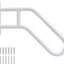 Handrails for Outdoor Steps Wall Mount, Stair Railings for 1-3 Steps, U-Shaped Staircase Handrail for Garage, Porch, Yard and Garden - White, 1 Pack