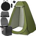 Portable Toilet Kit, Larger Size Portable Camping Toilet with Pop-Up Privacy Enlarged Tent and Poo Gel Toilet Bags, Width of 4.93 Feet Tent Washable Outdoor Showers Changing Rooms, 3481 square inches