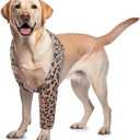 ROZKITCH Dog Surgery Sleeve Front Leg Right Left, Pet Prevent Licking Wound Elbow Knee Protector, Dog Recovery Suit Cone Collar Alternative for Sprain ACL CCL Arthritis Joint Care Brown M (M(Chest Girth:17.7"-24"), Brown Leopard Print)