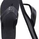 KuaiLu Men's Yoga Mat Leather Flip Flops with Arch Support Comfortable Cushion Walking Thong Sandals Slip On Indoor Outdoor 12