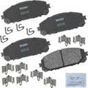 Bendix Priority1 CFC1709 Ceramic Front Brake Pads for select 2014-2023 Jeep Cherokee (models with brake code BRG and Dual Piston calipers)