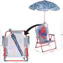 Marvel Spiderman Kids Beach Chair with Umbrella,Portable Folding Outdoor Chair with Shade,Lightweight & Durable for Ages 3+
