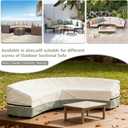 Okcool Outdoor Sectional Cover,Curved Patio Furniture Covers for 5-7 Seater Outdoor Furniture Couch,190"(Back Arc Length) / 126"(Front Arc Length) x 32"(Deep), White&Grayish Green