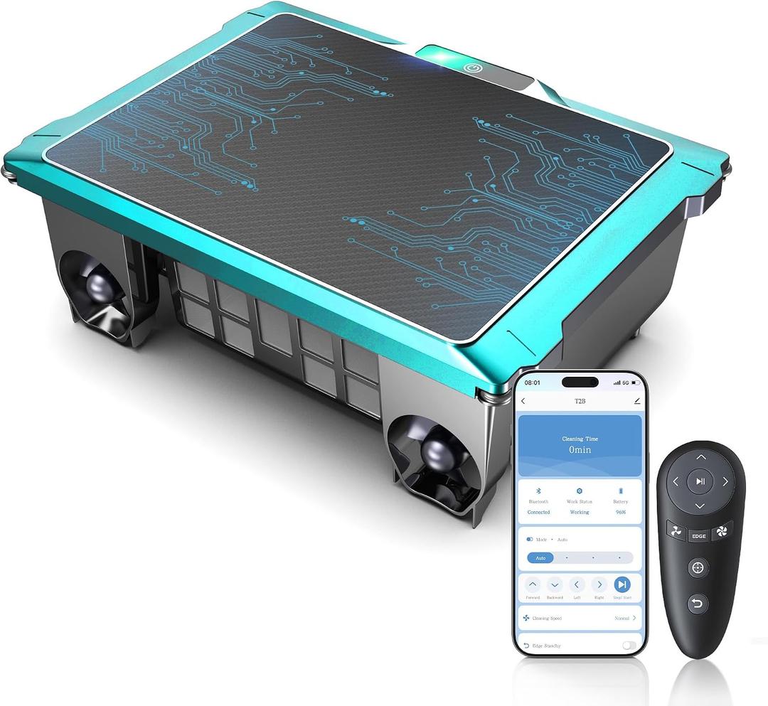 2026 Upgraded Automatic Robotic Pool Surface Cleaner with 24/7 Cleaning, Dual Charging, Auto-Dock & Smart Nav, Inground & Above-Ground Pools