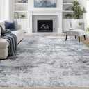 8x10 Area Rugs for Living Room Rug Washable: Abstract Large Rug for Dining Room Bedroom Carpet Non Slip 8 by 10 Indoor Modern Nursery Home Office Blue Grey (8' x 10')