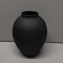Black Vase for Home Decor - Tall Ella Flower Vase for Centerpieces, Table & Mantel Decorations - Large Round Iron Vase 9 Inch - Matte Black Vases for Flowers & Pampas Grass