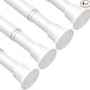 QINGYUN 4 Pack Tension Curtain Rod 30.5 to 62.8 Inch No Drilling, Adjustable Spring Tension Rod 7/8" Diameter Non Slip, White Shower Curtain Rod for Windows, Bathroom, Doorway, Closet, Kitchen