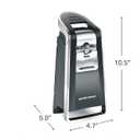 Hamilton Beach Smooth Touch Electric Automatic Can Opener with Easy Push Down Lever, Eliminates Sharp Edges, Opens All Standard-Size and Pop-Top Cans, Extra Tall, Black and Chrome (76606AG)