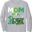 Mom of the Three Rex Birthday Dinosaur Family Matching Long Sleeve T-Shirt M
