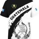 BJU Guatemala Flag T-Shirt Flag Badge Novelty Tee Printed Crewneck Short Sleeve Casual Top Unisex