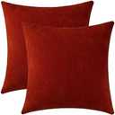 Jeneoo Orange Red Decorative Throw Pillow Covers Soft Chenille Comfy Solid Couch Cushion Cases Decor (Set of 1, 18 x 18 Inches)