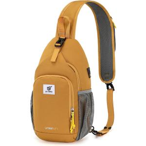 SKYSPER Sling Bag RFID Crossbody Sling Backpack Cross Body Shoulder Bag Travel Hiking Daypack for Women Men (Apricot)