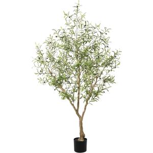 LYERSE Olive Trees Artificial Indoor - Faux Olive Tree 7ft with Large Olive Branches and Lifelike Fruits - Artificial Olive Tree for Modern Home Office House Living Room Decor