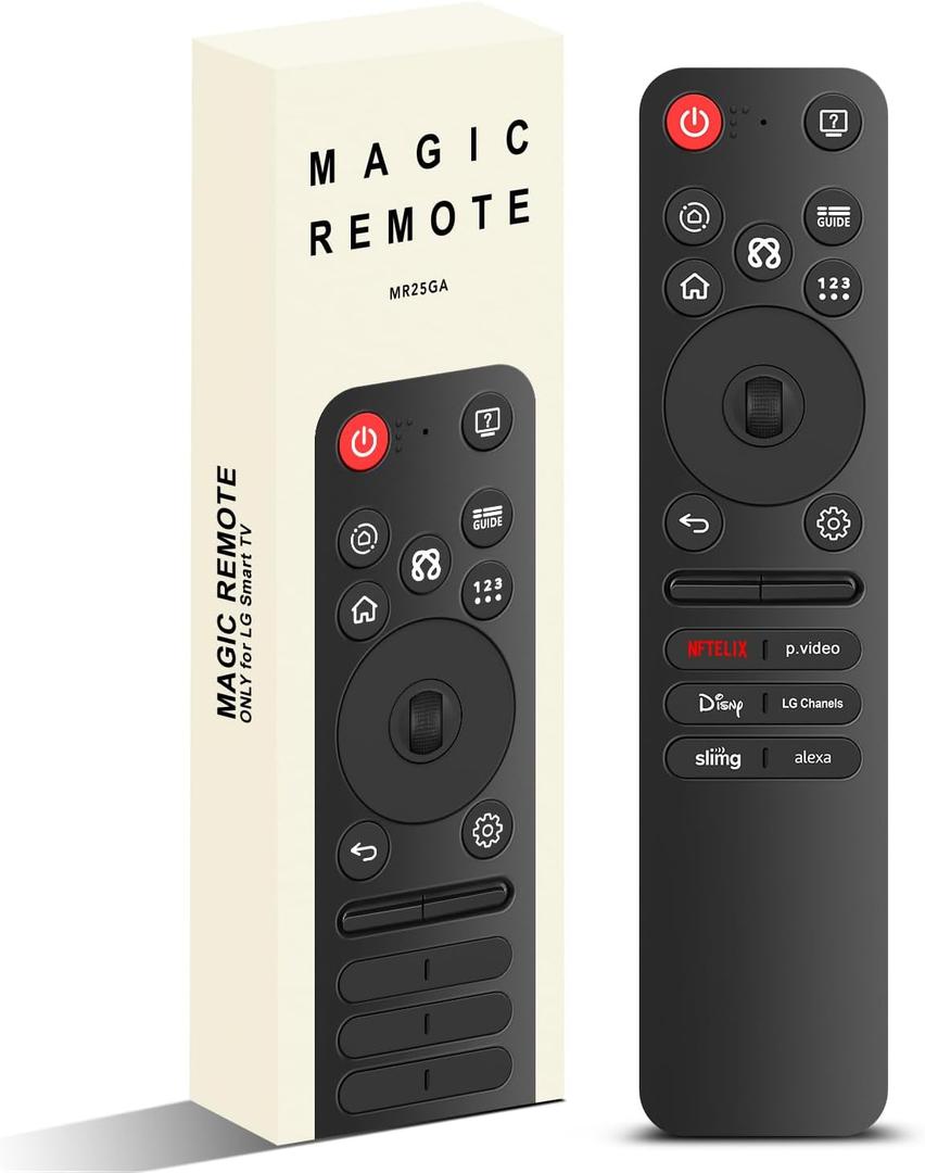 Replacement Remote for LG MR25GA Magic Remote,Compatible with 2019-2025 LG Smart TVs,Supports AI Voice & Pointer Control,Fit for MR20/21/22/23/24/25GA(Black)